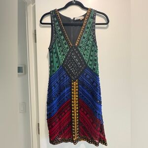 Alice + Olivia Multicolor Beaded Mini Dress